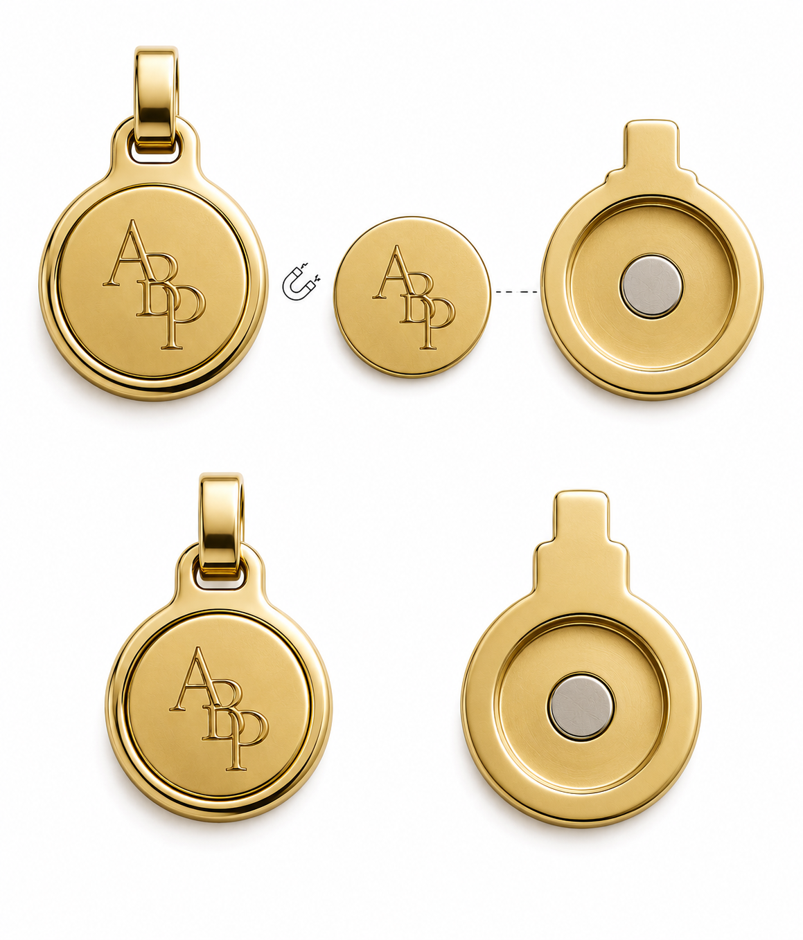 ABP Signature Ball Marker Zip — gold-plated brass hardware with magnetic ball marker